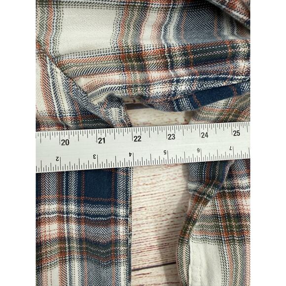 Ariat Retro Fit Pearl Snap Western Shirt Mens Large Blue White Rust Plaid - Picture 9 of 9